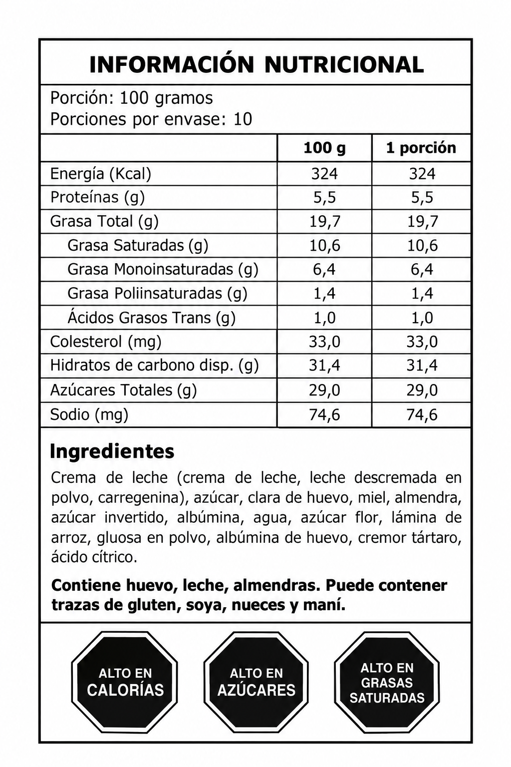 Postre Helado de Turrón - Lingote
