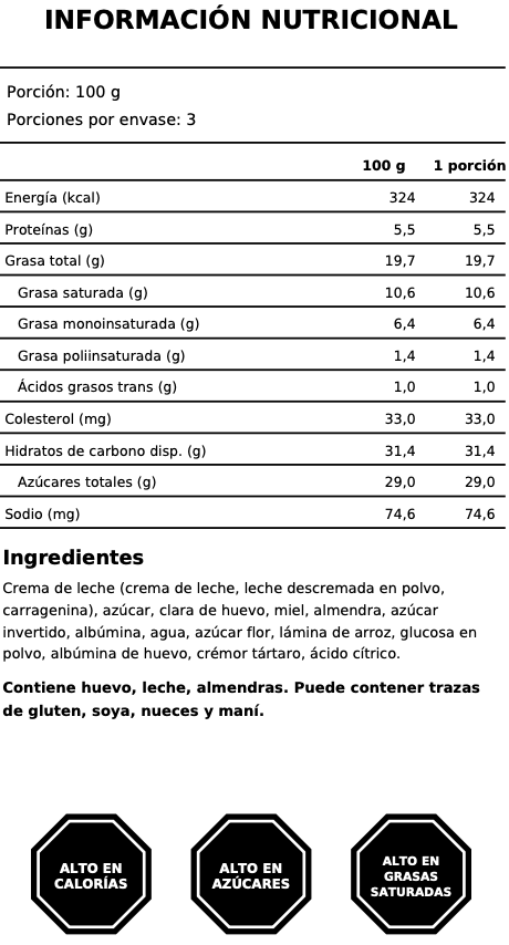 Postre Helado de Turrón - Pote 16oz